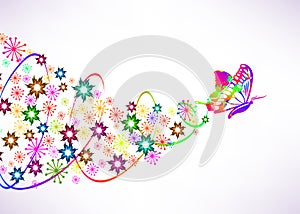 Abstract vector background with butterfly and