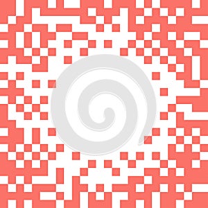 Abstract vector background with circle in center of image in Living Coral color.