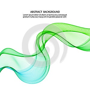Abstract vector background, color flow waved lines . Transparent smooth wave