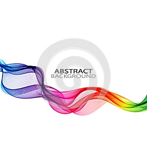 Abstract vector background,color horizontal transparent waved lines for brochure, website, flyer design. Blue yellow green smoke