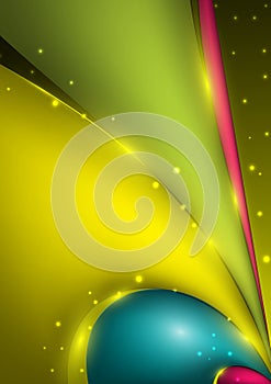 Abstract vector background with colored waves and light effects