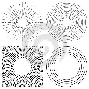 Abstract vector background of concentric circles. Crcular lines