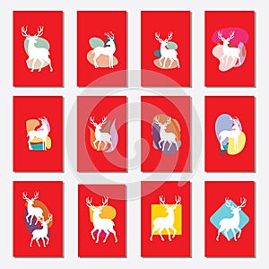 abstract vector background contain vector set deer background, deer wallpaper , deer wallart