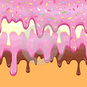 Abstract vector background with donut dripping glaze photo