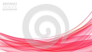 Abstract vector background with dynamic colorful waves. Modern color abstract background with red wave curves. Vector template for