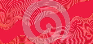 Abstract vector background gold line on red background