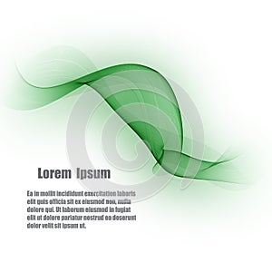 Abstract vector background, green waved lines for brochure, website, flyer design.