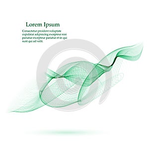 Abstract vector background, green waved lines for brochure, website, flyer design.