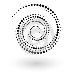 Abstract vector background with halftone dots circle