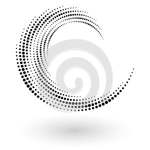 Abstract vector background with halftone dots circle. Creative pattern