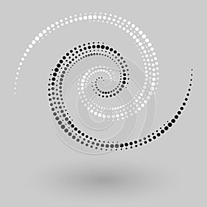 Abstract vector background with halftone dots circle. Creative pattern like Yin and Yang