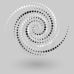 Abstract vector background with halftone dots circle. Creative pattern like Yin and Yang