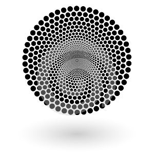 Abstract vector background with halftone dots circle. geometric pattern