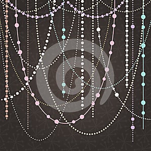 Abstract Vector Background with Hanging Garlands and Lights