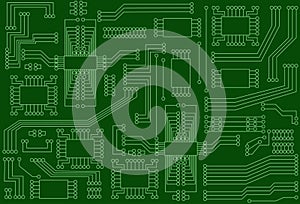 Abstract vector background with high tech circuit board