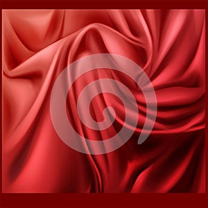 Abstract vector background luxury red cloth or liquid wave or wavy folds of grunge silk texture satin velvet material,