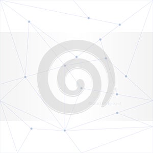 Abstract vector background. Modern blue grey and white network pattern. Poly connection illustration