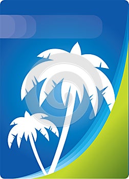 Abstract vector background with palm trees