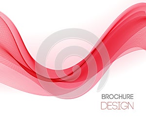 Abstract vector background with red smooth color wave.