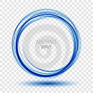 Abstract vector background round blue wavy circle shape lines circles transparent wave frame.Vector abstract