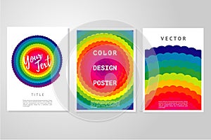 Abstract vector background set. Trendy geometric posters template. Cover with vibrant gradient.