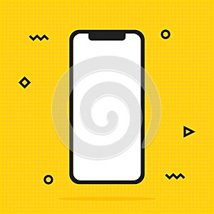 Abstract Vector Background with simple shapes. Circles Pattern with Mobile Phone Icon