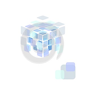 Abstract vector background. Transparent cube