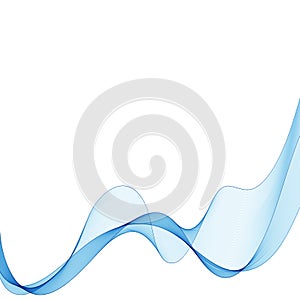 Abstract vector background, transparent waved lines for brochure, website, flyer design. Blue smoke wave. eps 10