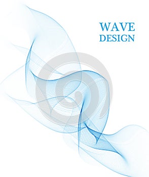Abstract vector background, transparent waved lines for brochure, website, flyer design. Blue wave.