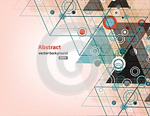 Abstract vector background of triangle and circle technology
