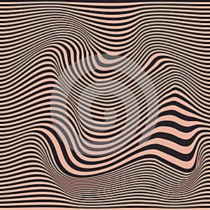 Abstract Vector Background of Waves Optical Illusion