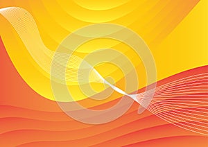 Abstract vector background with white, orange and red blended lines