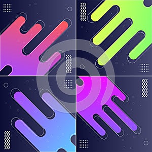 Abstract Vector Backgrounds in Color Pack of 4 Creative Design Collection