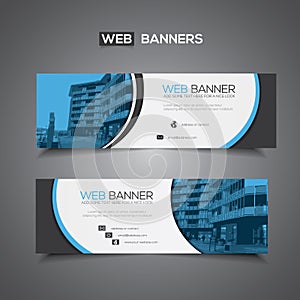 Abstract vector banner for web template or print use as header background
