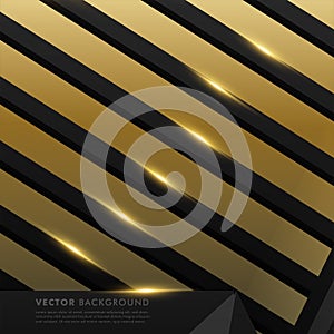 abstract vector black background. gray polygon with gold light effect and gold  rectangle. Vector Illustration For Wallpaper,