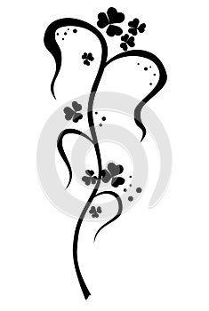 Abstract vector black silhouette on white