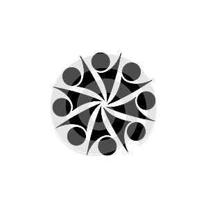 Abstract vector black and white logo design for movements, people unity. vector illustration