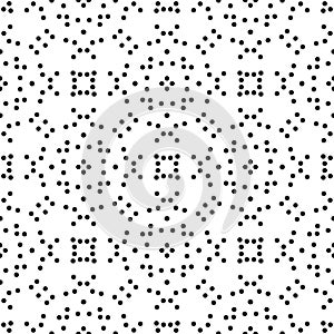 Abstract vector black and white repeated patterns of polka dots