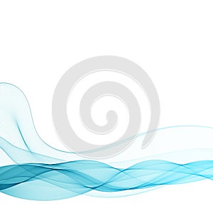 An abstract vector blue and green wave with clear lines. eps 10