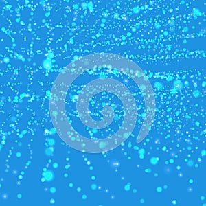 Abstract vector blue mesh background. Chaotically connected points and polygons flying in space. Flying debris.