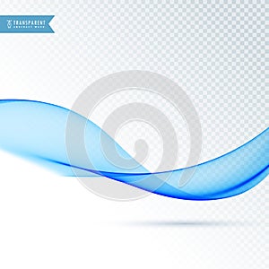 Abstract vector blue transparent waved lines for presentation