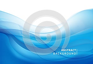 Abstract vector blue wavy background. Graphic design template for brochure, website, mobile app, leaflet. Water, stream