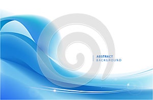 Abstract vector blue wavy background. Graphic design template for brochure, website, mobile app, leaflet. Water, stream