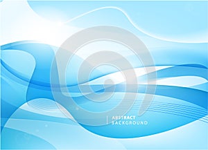 Abstract vector blue wavy background. Graphic design template for brochure, website, mobile app, leaflet. Water, stream