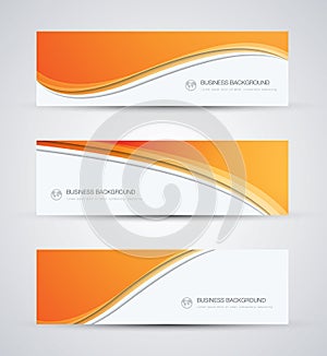 Abstract vector business background banner beautiful orange wave