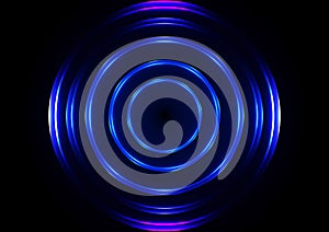 Abstract  vector circle light neon background. Glowing frame. Vector illustration design