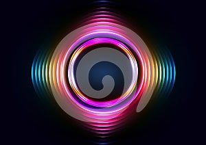 Abstract vector circle neon color modern concept background, Abstract circle light background concept, illustration vector design