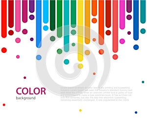 Abstract colorful rainbow rain. Color lines with bright dots.