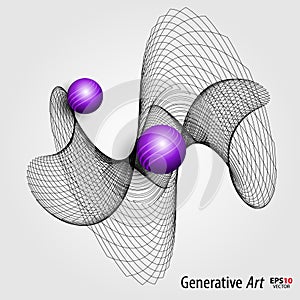 Abstract vector color generative art objects background template