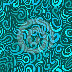 Abstract vector colored swirls seamless pattern